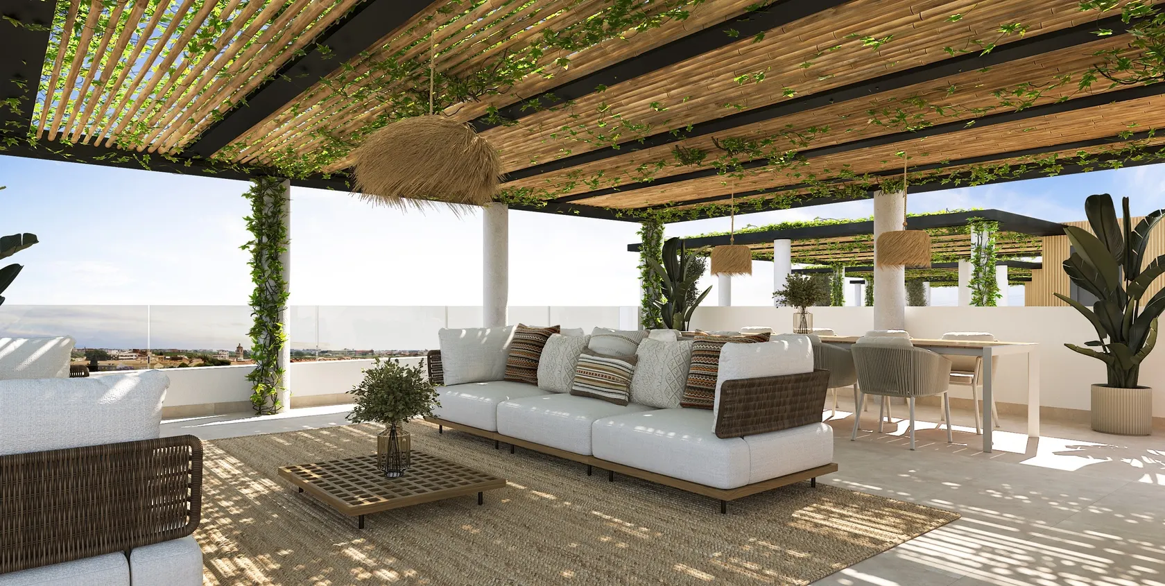 Terraza cubierta de Los Altos de Rocafort