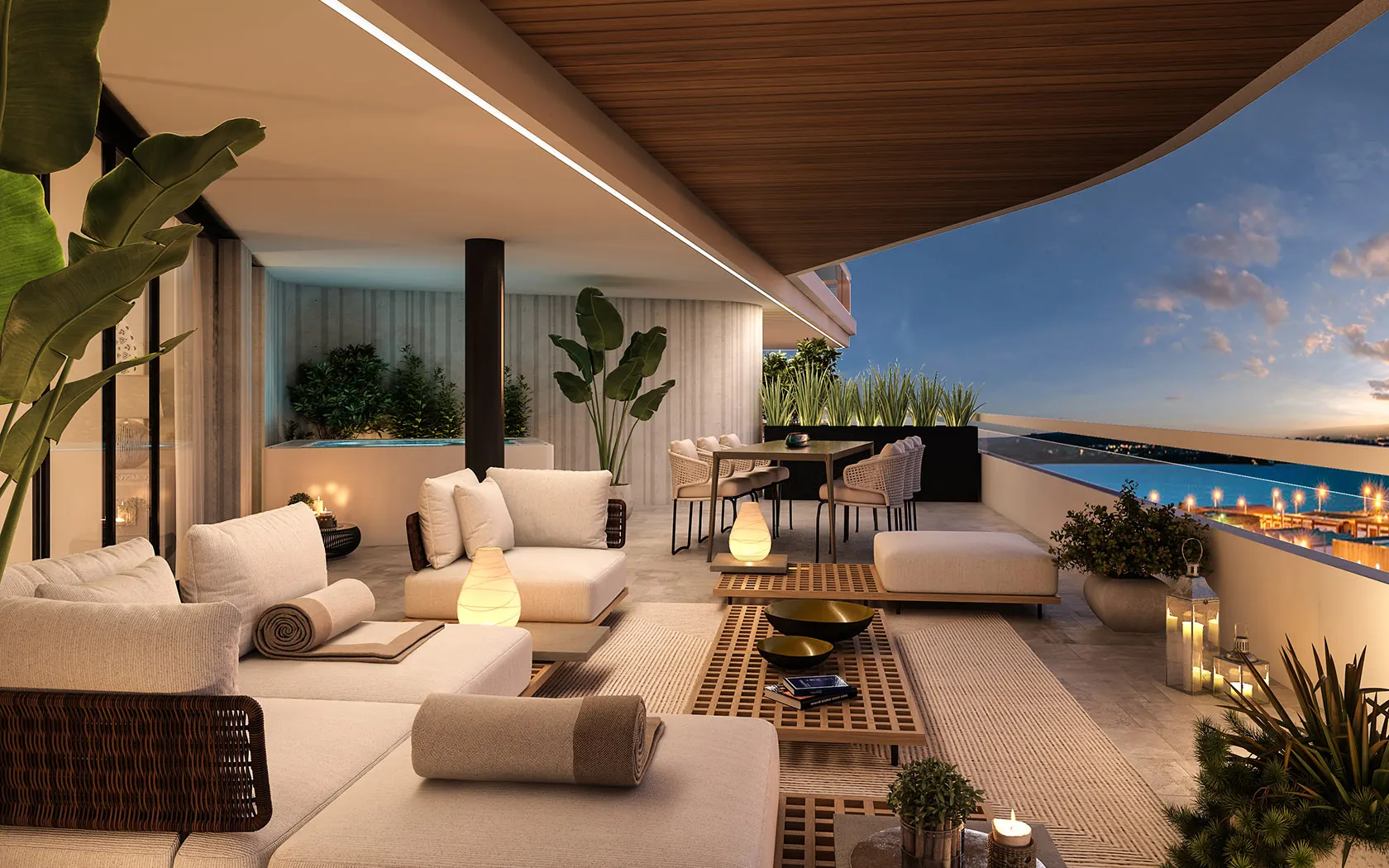 Terraza cubierta de una vivienda de La Patá