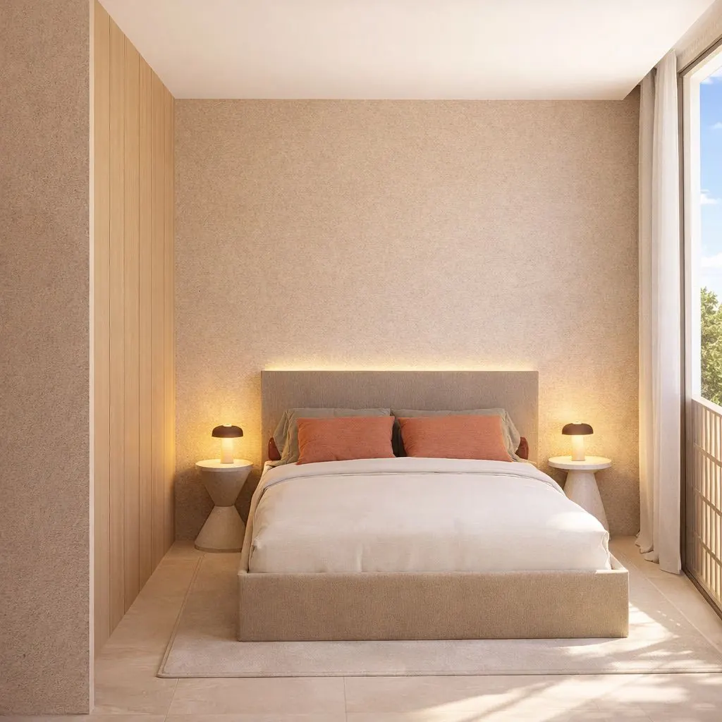Dormitorio de una vivienda de Blooming Village