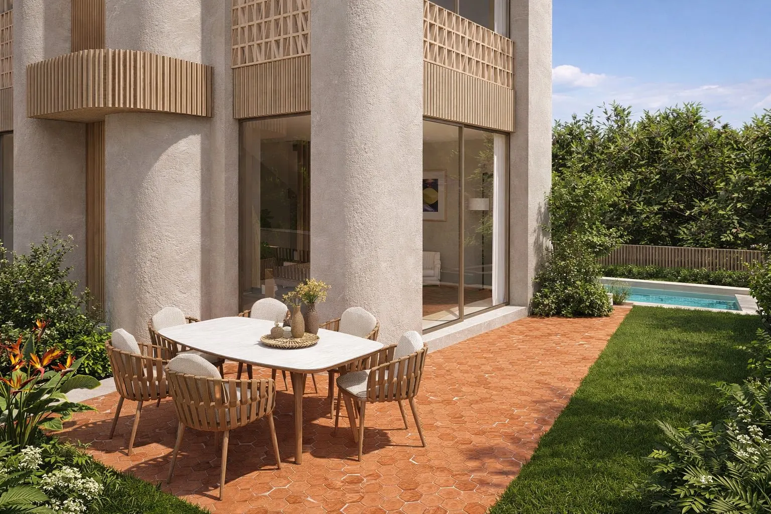 Terraza y jardín privado de Blooming Village