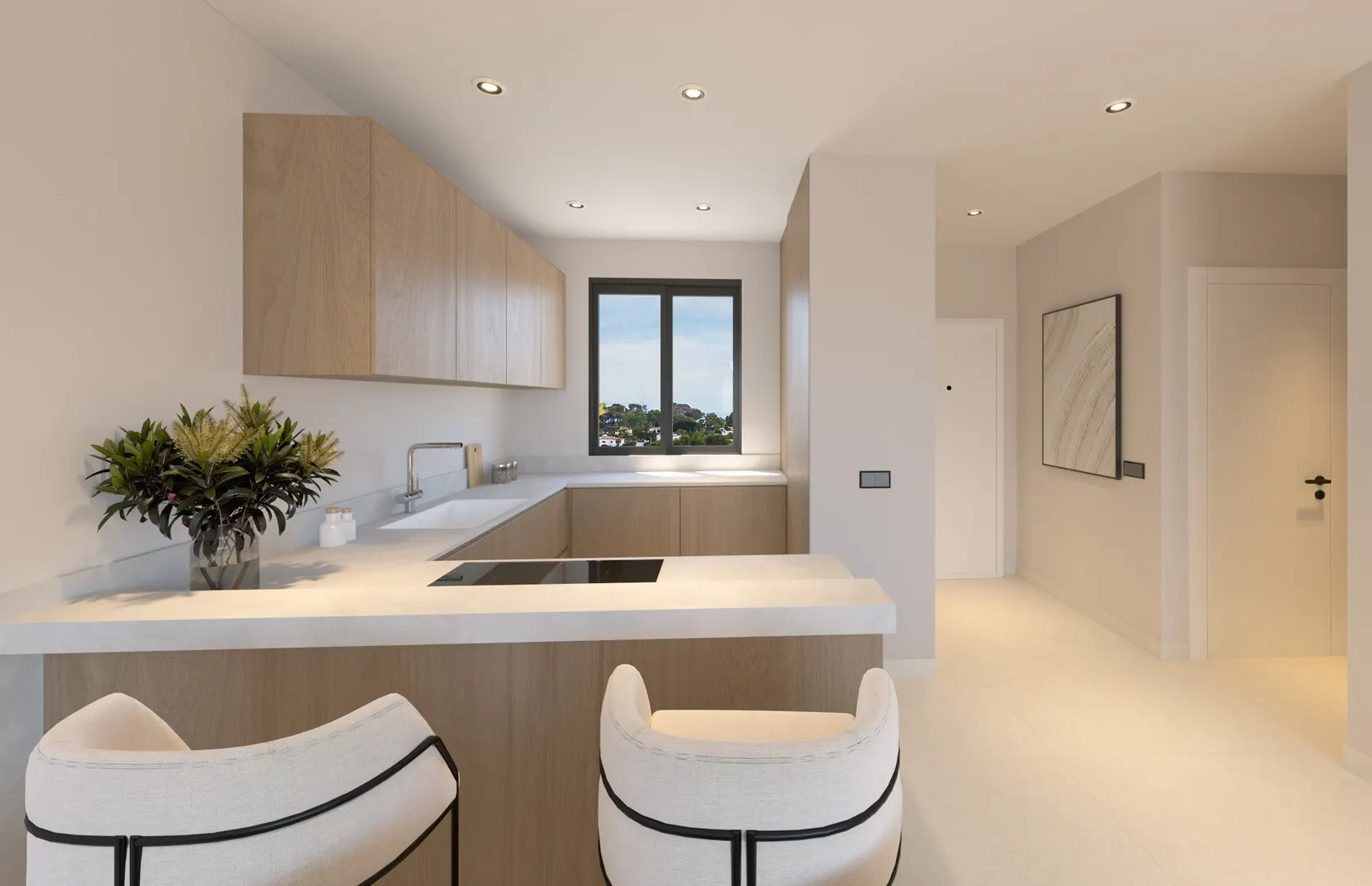 Cocina y comedor de una vivienda en La Patá