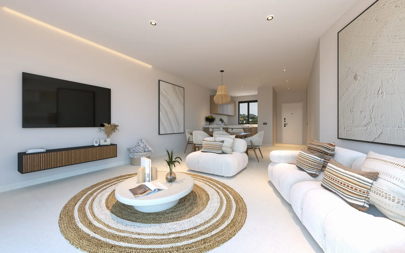 Salón y comedor de una vivienda en La Patá